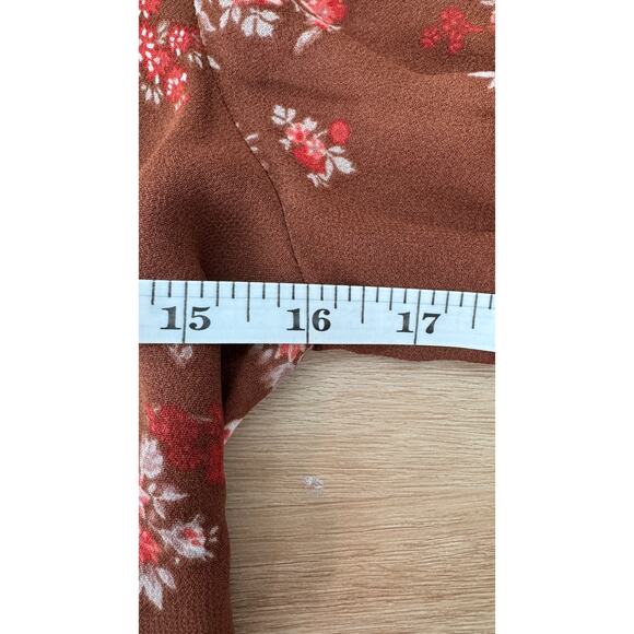 Reformation Delevan Top Nona Floral Tie Front Puff Sleeve Size 6 - Picture 12 of 13